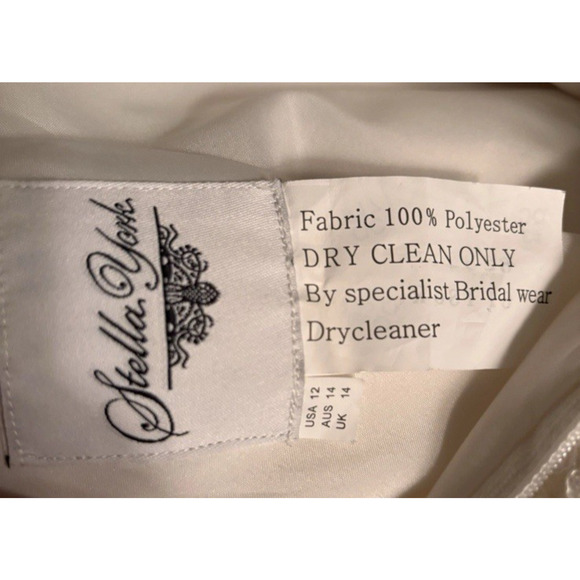 Stella York Wedding Dress Size 12 Ivory Lace Fit & Flare Illusion Neckline Chape - Picture 13 of 13